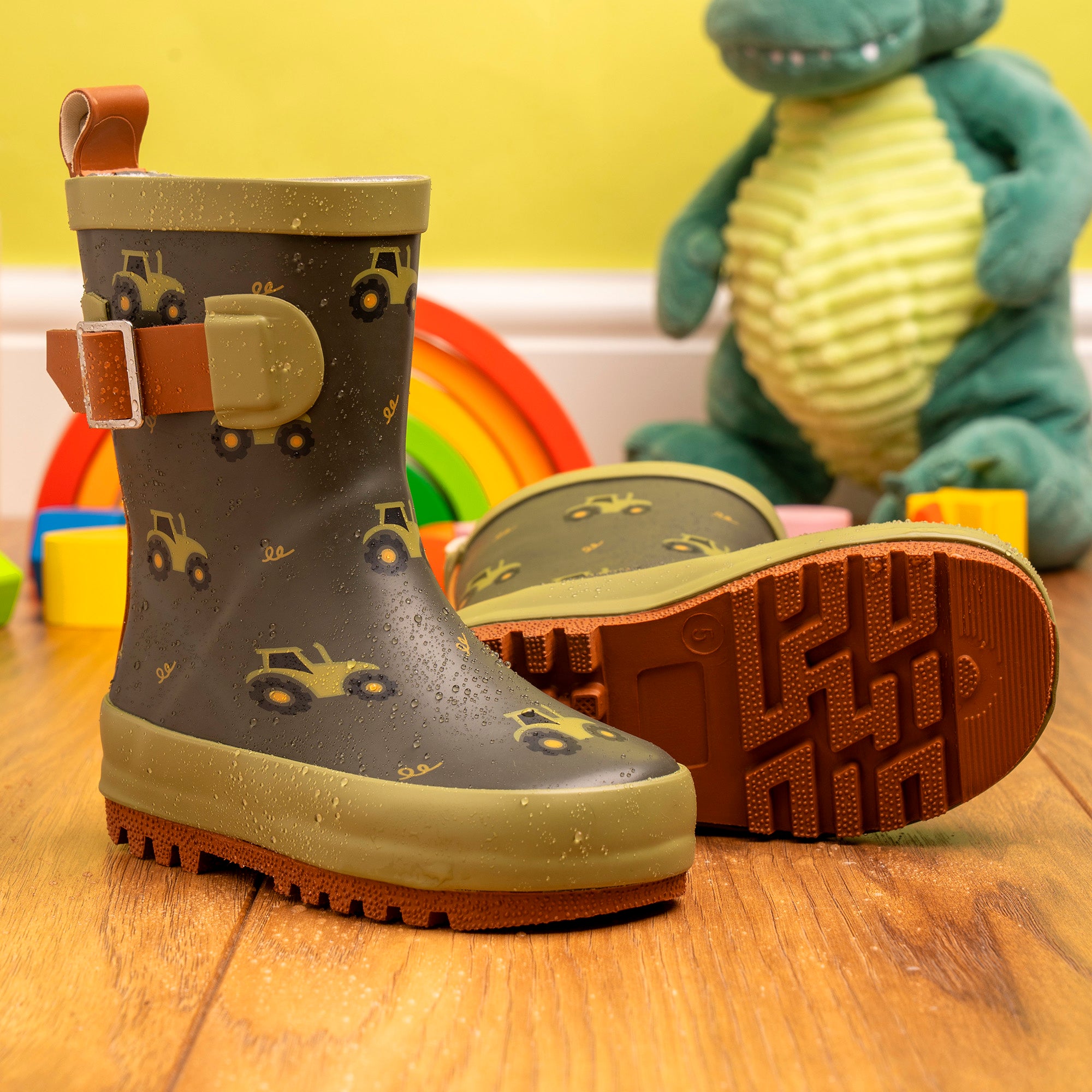 Tractor Green Toddler Wellington