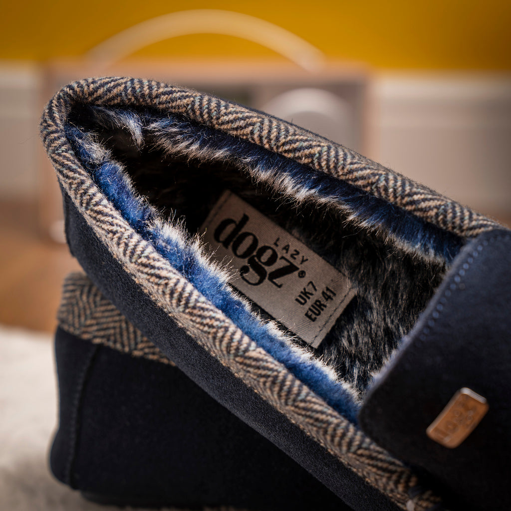 Lazy Dogz Mens Worley Navy Slipper