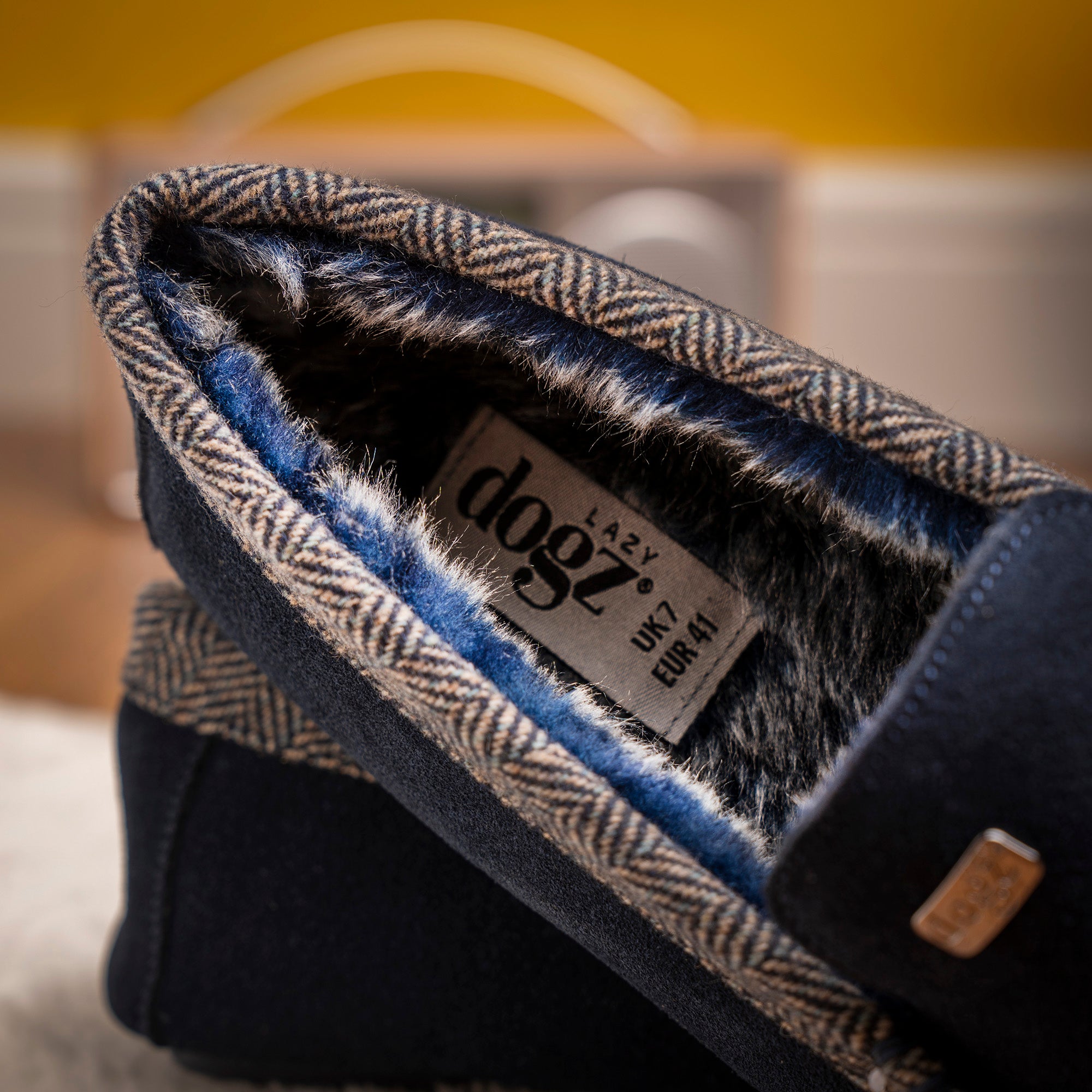 Lazy Dogz Mens Worley Navy Slipper