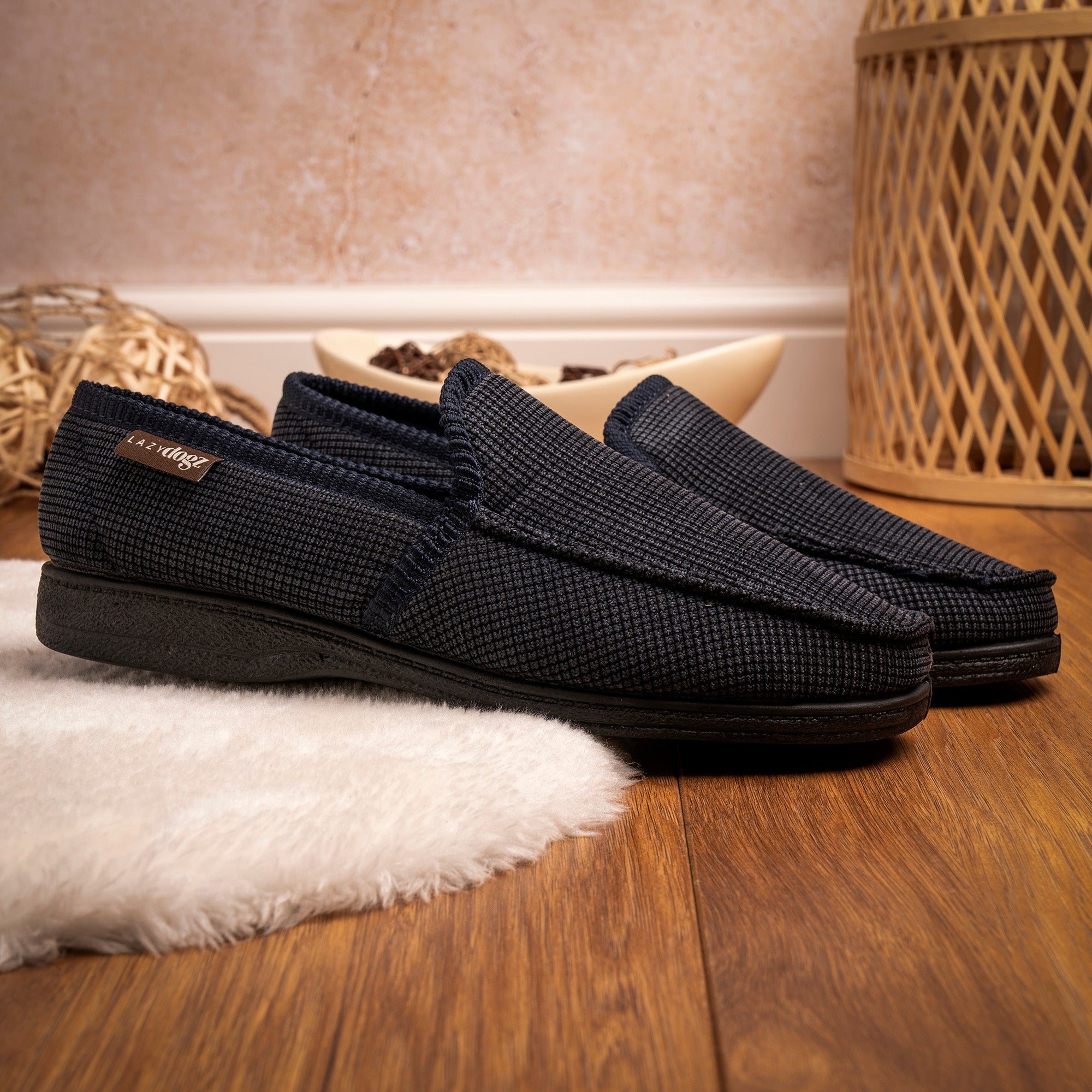 Dylan Navy Slipper