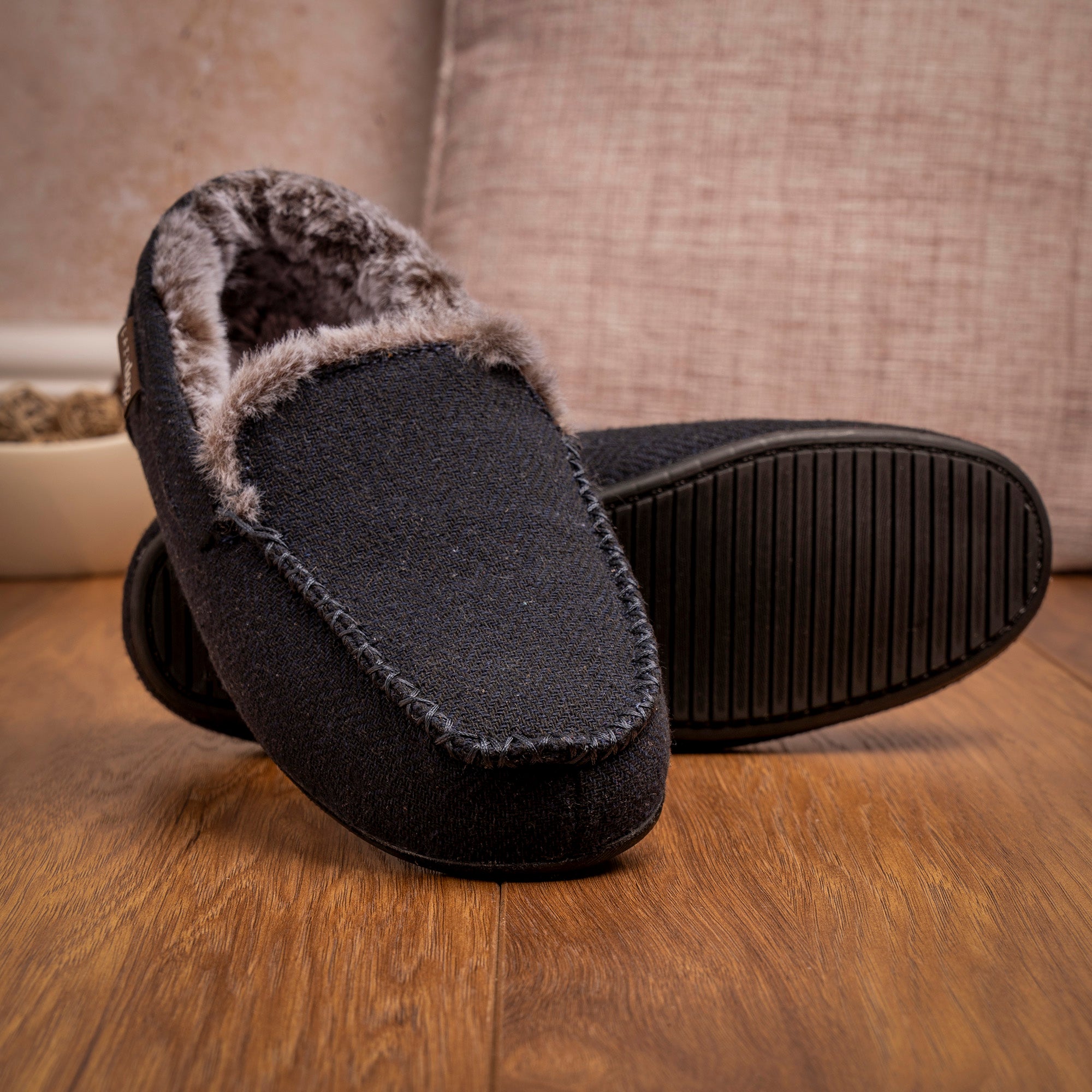 Hendrix II Navy Slipper