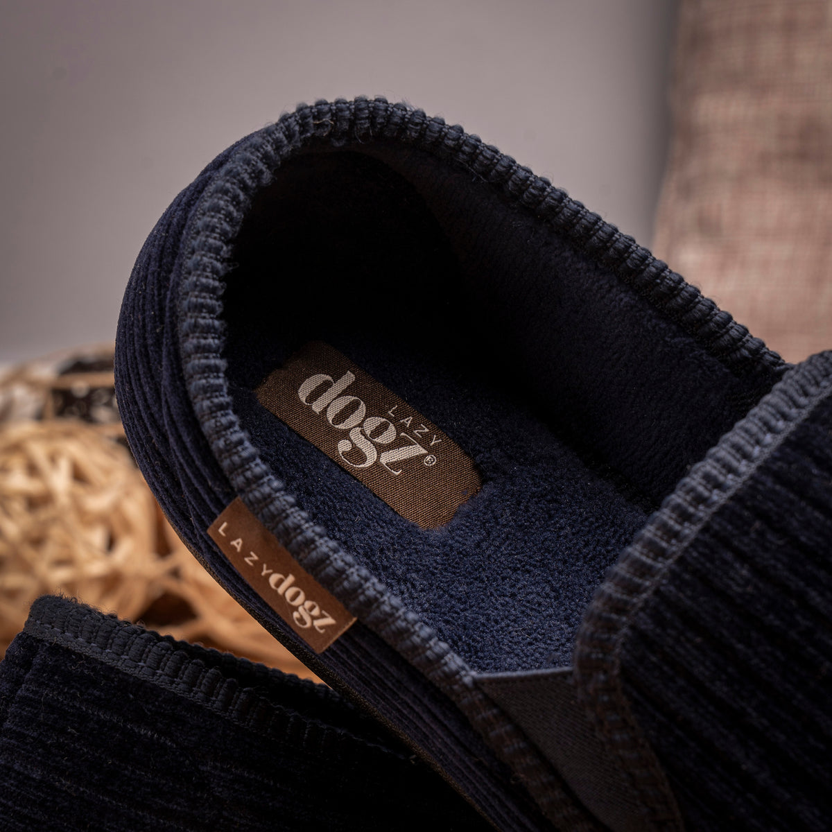 Lazy Dogz Ryan Navy Slipper