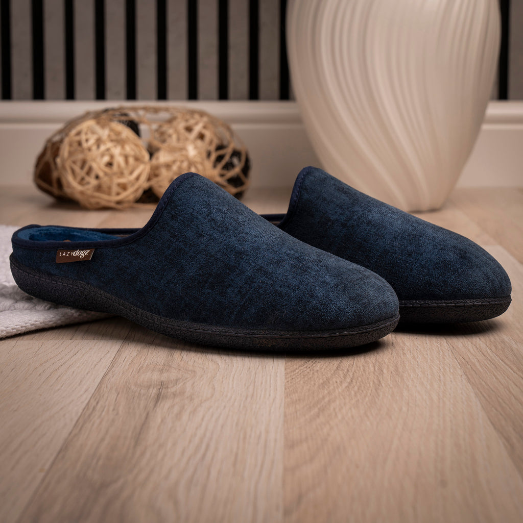 Graham Navy Mule Slipper