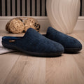 Graham Navy Mule Slipper