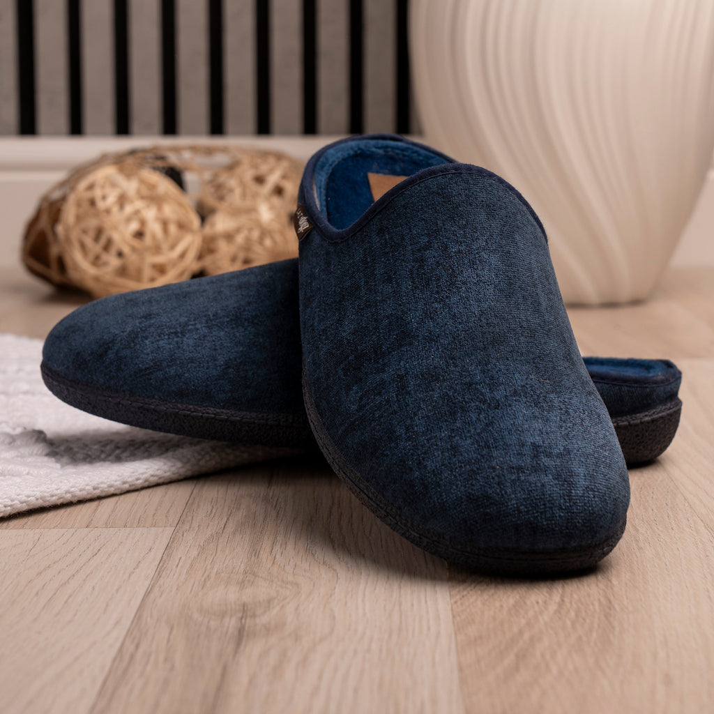 Graham Navy Mule Slipper
