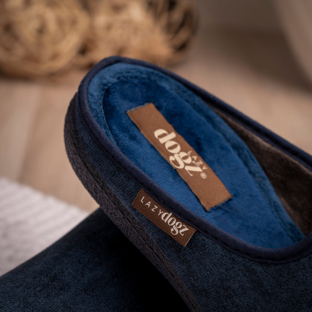 Graham Navy Mule Slipper