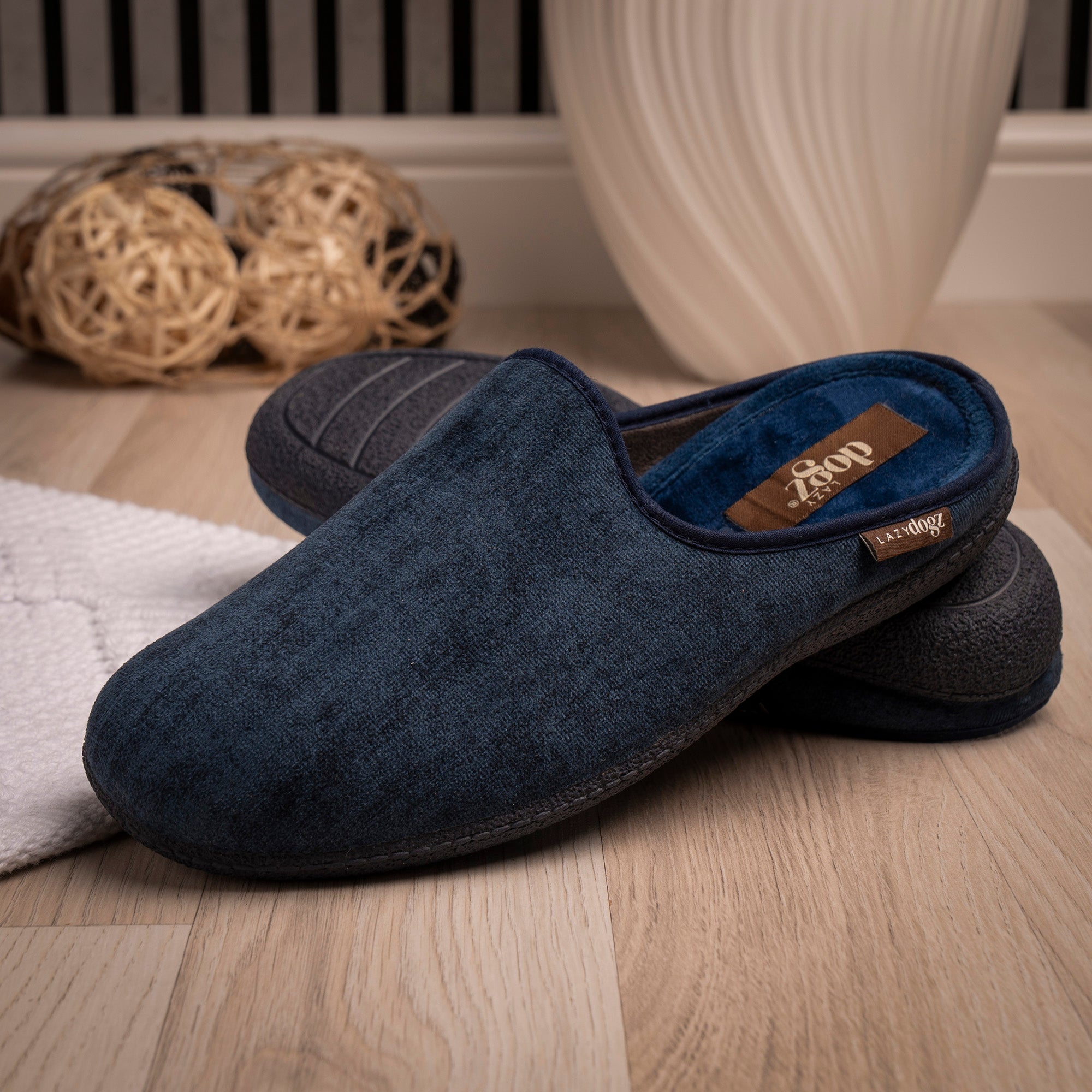 Graham Navy Mule Slipper